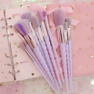 5 / 10pcs Spirale Coloré Doux Maquillage Pinceaux Set Fondation Professionnelle Poudre Blush Fard à Paupières Fan Brosse Cosméti