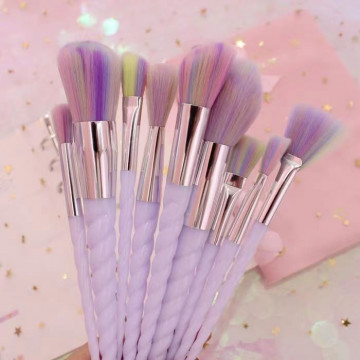 5 / 10pcs Spirale Coloré Doux Maquillage Pinceaux Set Fondation Professionnelle Poudre Blush Fard à Paupières Fan Brosse Cosméti