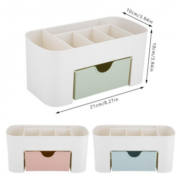 Dubbelskikt Plast Makeup Arrangörer Förvaringslåda Kosmetiska lådor Smycken Display Box Case Desktop Container Boxes Organizer