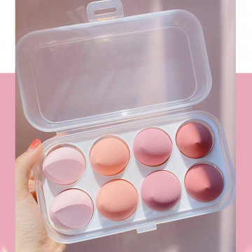 8pcs/box Make up Blender Cosmetic Puff Makeup Sponge Foundation Powder Sponge Beauty Tool Girl Makeup Cushion Tool Accessories